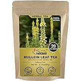 FullChea -Mullein Leaf Tea Bags, 20 Teabags, 3g/bag For Lungs - Non-GMO - Caffeine-free - Natural Healthy Herbal Tea For Deto