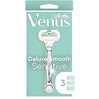 Gillette Venus Deluxe Smooth Sensitive Women's Razor - 1 Handle + 3 Blade Refills