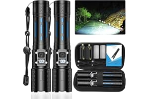 Rechargeable Flashlights, 6 Modes 100000 Lumen Tactical LED Flashlight, High Lumens Bright Waterproof Flashlights, Zoomable F