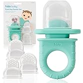 Frida Baby Push Pop Feeder, Baby Fruit Feeder, Baby Fruit Food Feeder to Safely Introduce New Foods, Fresh + Frozen Food Sili