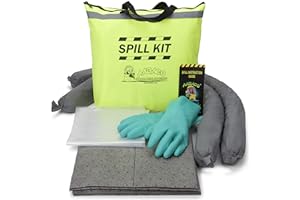 AABACO Universal Spill KIT – Perfect Spill Kits for Trucks - in Portable High Visibility Yellow Tote Bag –for Spill Response 