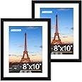 FIXSMITH 8x10 Picture Frame Set of 2, Photo Frame with HD Plexiglass, Display Pictures 5x7 with Mat or 8x10 Without Mat Multi