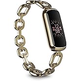 Fitbit Luxe Special Edition Fitness and Wellness Tracker, Gorjana Soft Gold Stainless Steel Parker Link Bracelet, One Size (S