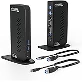 Plugable USB 3.0 and USB-C Dual 4K Display Docking Station with DisplayPort and HDMI for Windows and Mac (Dual 4K DisplayPort