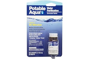 Potable Aqua Water Purification, Water Treatment Tablets - 50 count Bottle