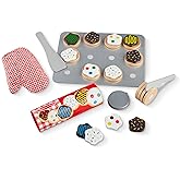 Melissa & Doug Slice and Bake Wooden Cookie Play Food Set - Pretend Cookies And Baking Sheet, Wooden Play Food Set, Toy Bakin