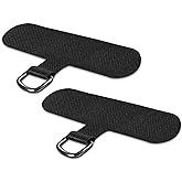 TACOMEGE Phone Tether Tab for iPhone, Cell Phone Lanyard Patch, Phone Strap Replacement Part for All Full Phone Cases (Black)