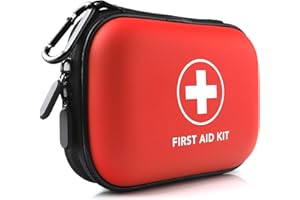 Mini First Aid Kit, 100 Pieces Water-Resistant Hard Shell Small Case - Perfect for Travel, Outdoor, Home, Office, Camping, Hi