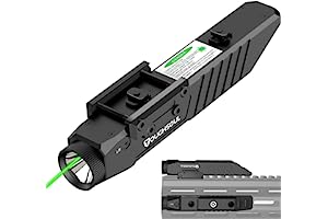 TOUGHSOUL Tactical Flashlight Green Red Laser Sight Combo, 1450 Lumen Picatinny Rail MLOK Mounted Rechargeable Rifle Flashlig