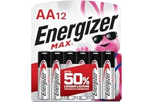 Energizer E91BW12EM AA Batteries (12 Count), Double A Max Alkaline Battery