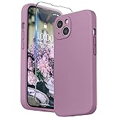 SURPHY Compatible with iPhone 13 Case with Screen Protector, (Camera Protection + Soft Microfiber Lining) Liquid Silicone Pho