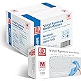 Basic Medical Synmax Vinyl Exam Gloves - Latex-Free & Powder-Free Disposable Glove - Medium, BMPF-3002(1000 Pcs)