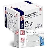 Basic Medical Blue Nitrile Exam Gloves, XS - Latex-Free & Powder-Free - NGPF-7000(Case of 1,000), X-Small