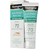 Neutrogena Sun Fresh Protetor Solar Facial Para Pele Oleosa Derm Care Sem Cor FPS 70, 40g