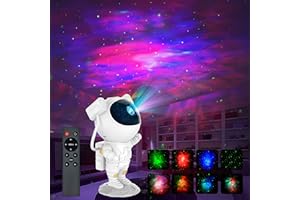 Projetor de luz de galáxia em forma de astronauta, projetor Space Buddy, luz noturna para quarto, controle remoto e temporiza