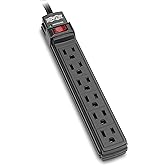 Tripp Lite 6 Outlet Surge Protector Power Strip, 6ft Cord, Black, $10,000 INSURANCE (TLP6B)