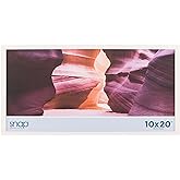 Gallery Solutions - 10"x20" White Wood Wall Poster Frame - Double White Mat - Wall Mount Display - Perfect Fit for Photos - V