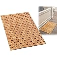 ZPirates Bamboo Bath Mat for Bathroom - Wooden Bathmat, Sauna Spa Steps Decor and Accessory - 24 x 16 Inches (L x W), Natural