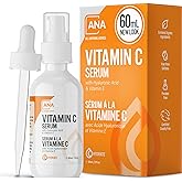 All Natural Advice Vitamin C Serum For Face, 60ml / 2oz with 20% Vitamin C, Hyaluronic Acid, Aloe, MSM, Vitamin E, & Organic 