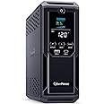 CyberPower CP1500AVRLCD3 Intelligent LCD UPS System, 1500VA/900W, 12 Outlets, 2 USB Ports, AVR, Mini Tower, Black