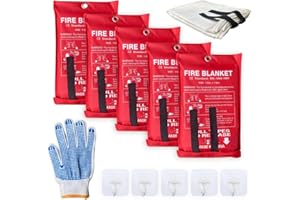 5 Pack 39.9x39.3 Fire Blanket Fire Suppression Blanket | Fiberglass Fire Blankets Emergency for People Flame Retardant Firepr