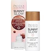 Pacifica Beauty Sunny Glow Bronzing Drops with Vitamin C, Skin Tint Illuminator, Liquid Bronzer, Dewy Healthy Glow, Silky Sun