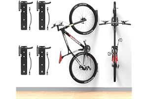 FLINTER 4 Pack Bike Rack Garage Wall Mount, Swivel Bike Rack W/Stopper, Swing 90 Degrees, Vertical Bike Hanger Hook for Indoo