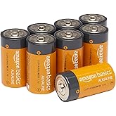 Amazon Basics 8-Pack C Cell Alkaline All-Purpose Batteries, 1.5 Volt, 5-Year Shelf Life