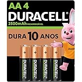 Pilha Recarregável AA Pequena DURACELL Com 4 Unidades