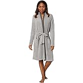 Barefoot Dreams® CozyChic Ultra Lite® Tipped Ribbed Short Robe, Dove Gray-Mineral, Small/Medium