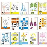 20 Sheets 3D Printer Drawing Molds Paper Stencils for 3D Printing Pen, 40 Patterns and a Clear Plate Set