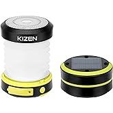 KIZEN Solar Camping Lantern - LED Lanterns for Power Outages, Camping Lights, Emergency Flashlight - Collapsible Lamp, Rechar