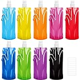 TOMNK Collapsible Water Bottle, 9pcs Reusable Canteen Foldable Drinking Water Bags with Clip for Sports, Biking, Hiking Trave