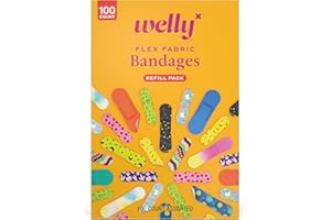 Welly Bravery Badge Value Pack | Adhesive Flexible Fabric Bandages | Assorted Shapes and Patterns for Minor Cuts, Scrapes, an