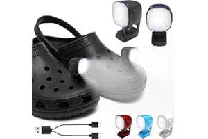 infisu Croc Lights for Shoes 2pcs, Rechargeable Headlights Camping Headlamp Accessories Charms for Crocs Kids Boys Adults Men