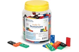 Learning Resources Double-six Dominoes In Bucket, Teaching aids, Math Classroom Accessories, 168 Pieces, Ages 5+