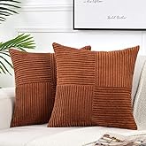 Fancy Homi 2 Packs Rust Boho Decorative Throw Pillow Covers 18x18 Inch for Couch Bed Sofa, Farmhouse Fall Home Decor, Soft Co