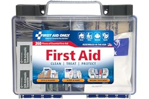 First Aid Only 91248 OSHA-Compliant All-Purpose 50-Person Emergency First Aid Kit for Home, Work, and Travel, 260 Pieces