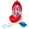 EMS XTRM Medical CPR Mask - CPR Pocket Resuscitator Mask, Oxygen Inlet, Elastic Head Strap, Clamshell Case, Antiseptic Prep P