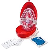 EMS XTRM Medical CPR Mask - CPR Pocket Resuscitator Mask, Oxygen Inlet, Elastic Head Strap, Clamshell Case, Antiseptic Prep P