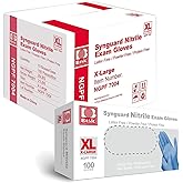 Basic Medical Blue Nitrile Exam Gloves - Latex-Free & Powder-Free - NGPF 7004 (Case of 1,000), Xtra Large