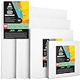 ARTEZA Canvas Boards for Painting, 6 x 6, 8 x 8, 10 x 10, 12 x 12 Inches, Multipack of 28, Blank White Canvas for Acrylic, Oi