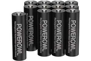 POWEROWL Rechargeable AA Batteries, 2800mAh High Capacity Double A Batteries 1.2V NiMH Low Self Discharge (Pack of 12)