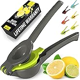 Zulay Metal 2-In-1 Lemon Squeezer Manual - Sturdy, Max Extraction Hand Juicer Lemon Squeezer Gets Every Last Drop - Easy to C