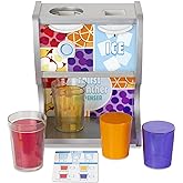 Melissa & Doug Wooden Thirst Quencher Drink Dispenser With Cups, Juice Inserts, Ice Cubes | Pretend Play Soda Fountain, Play 
