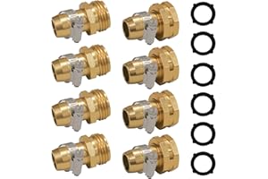 Hourleey Garden Hose Repair Connector with Clamps, Fit for 3/4" or 5/8" Garden Hose Fitting, 4 Set