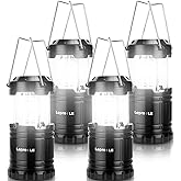 Lepro LED Camping Lanterns Battery Powered, Collapsible, IPX4 Water Resistant, Outdoor Portable Lights for Emergency, Hurrica