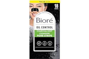 Bioré Charcoal, Deep Cleansing Pore Strips, Nose Strips for Blackhead Removal on Oily Skin, with Instant Pore Unclogging, fea