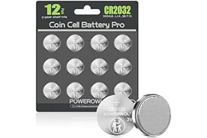 POWEROWL High Capacity CR2032 Battery 12 Pack - CR2032 Lithium 3V Coin Battery Replacement for Apple Airtag Key Fob Remote Co