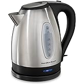 Hamilton Beach Electric Tea Kettle, Water Boiler & Heater, 1.7 Liter, Cordless Serving, 1500 Watts for Fast Boiling, Auto-Shu